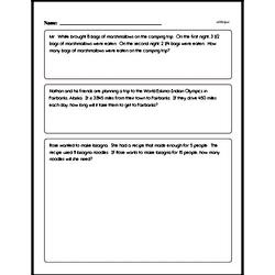Multiplication - Multiplying Decimal Numbers Mixed Math PDF Workbook for Fifth Graders