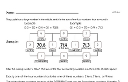 Adding Decimals Numbers Puzzle