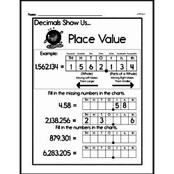 Fifth Grade Number Sense Worksheets - Decimal Numbers Worksheet #2