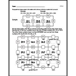 Number Sense - Decimal Numbers Mixed Math PDF Workbook for Fifth Graders