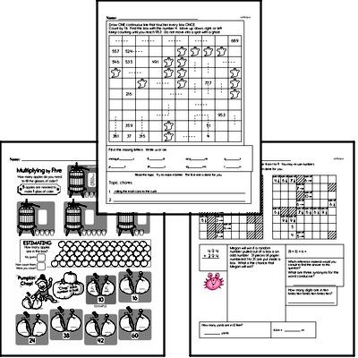 Patterns - Number Patterns Mixed Math PDF Workbook for Fifth Graders
