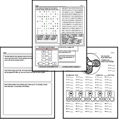 February Fun Packets - Small 5-7 Page Worksheets<BR>Use for homework, in the classroom, or for fast finishers.