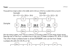 Sixth Grade Addition Worksheets - Addition with Decimal Numbers Worksheet #2