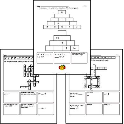 Addition Mixed Math PDF Workbook for Sixth Graders
