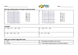 2nd Quarter Math Assessment for Sixth Grade - Few Mixed Review Math Problem Pages