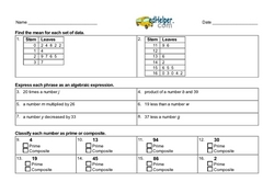 4th Quarter Math Assessment for Sixth Grade - Few Mixed Review Math Problem Pages