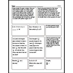 Free 6.SP.A.3 Common Core PDF Math Worksheets Worksheet #3