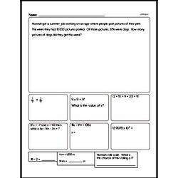 Division - Division and Powers of 10 Mixed Math PDF Workbook for Sixth Graders