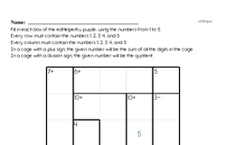 Division - Division with One-Digit Divisors Mixed Math PDF Workbook for Sixth Graders