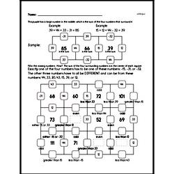 Math Skills and Problems Square Math Puzzle (easier)