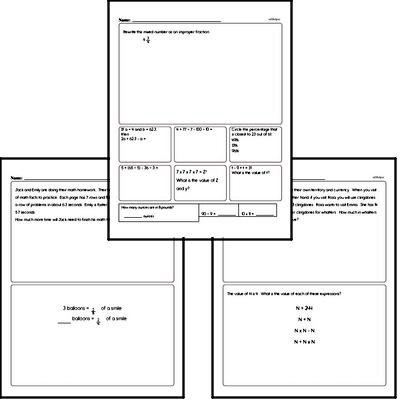 Fractions - Mixed Numbers and Improper Fractions Workbook (all teacher worksheets - large PDF)
