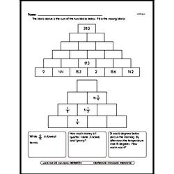 Challenging Pyramid Puzzle Problem Worksheet with Decimals and Fractions