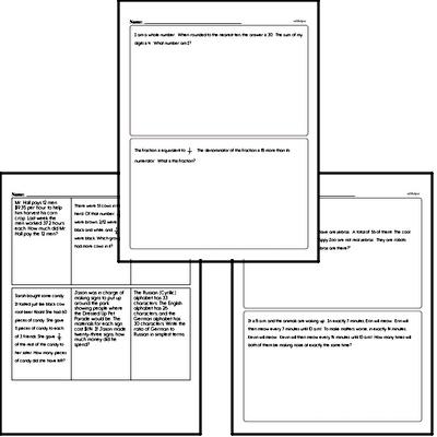 Sixth Grade Math Word Problems Worksheets - Fraction Word ...