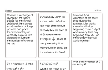 Math Word Problems - Fraction Word Problems Workbook (all teacher worksheets - large PDF)