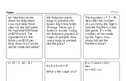 Sixth Grade Math Word Problems Worksheets - Mixed Operations Math Word Problems Worksheet #3