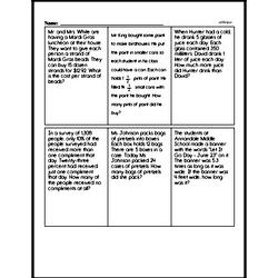 Sixth Grade Math Word Problems Worksheets - Multi-Step Math Word Problems Worksheet #3