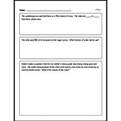 Sixth Grade Math Word Problems Worksheets - Single Step Math Word Problems Worksheet #1