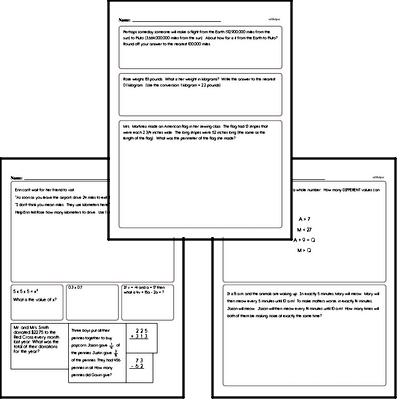 Measurement - Units of Measurement Mixed Math PDF Workbook for Sixth Graders
