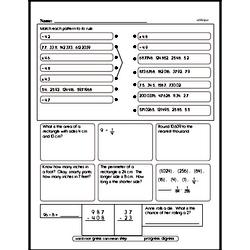 Multiplication - Multiplying Decimal Numbers Mixed Math PDF Workbook for Sixth Graders