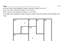 Multiplication - One-Digit Multiplication Mixed Math PDF Workbook for Sixth Graders