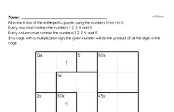 Multiplication Math Logic Puzzle
