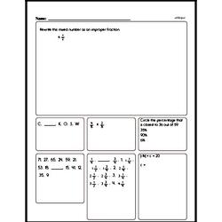 Number Sense - Converting Numerical Expressions to Different Forms Mixed Math PDF Workbook for Sixth Graders