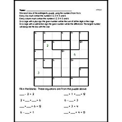 Sixth Grade Number Sense Worksheets - Solving Basic Algebraic Equations Worksheet #6