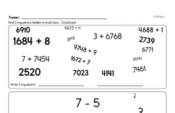 Sixth Grade Number Sense Worksheets - Solving Basic Algebraic Equations Worksheet #7