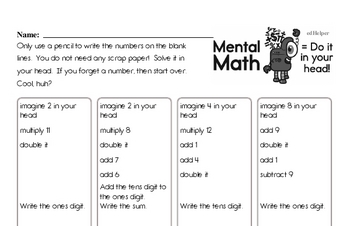 Number Sense - Understanding Expressions and Equations Mixed Math PDF Workbook for Sixth Graders