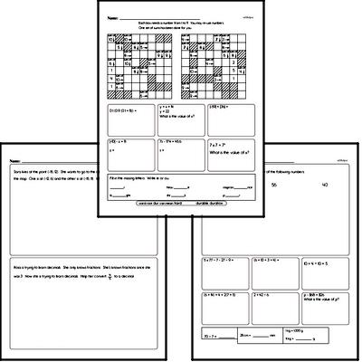 Number Sense - Understanding Expressions and Equations Workbook (all teacher worksheets - large PDF)