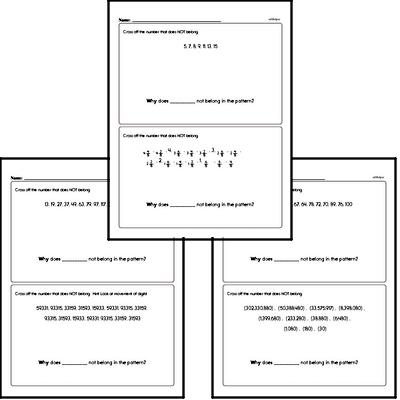 Pattern Math Problems Book - What doesn't belong?