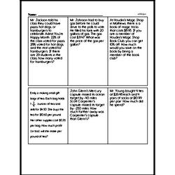 Sixth Grade Subtraction Worksheets - Subtraction with Decimal Numbers Worksheet #1