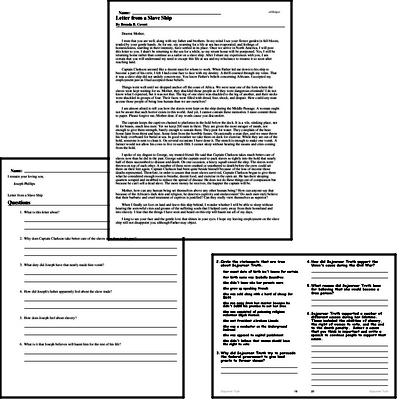 black history worksheets and reading comprehension