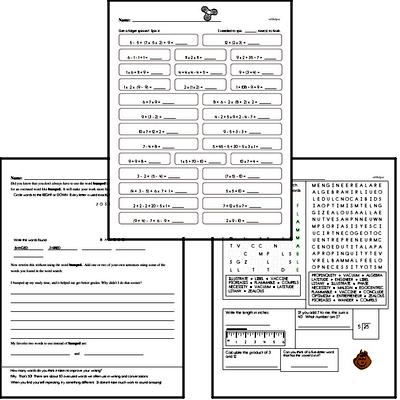 December Fun Packets - Small 5-7 Page Worksheets<BR>Use for homework, in the classroom, or for fast finishers.