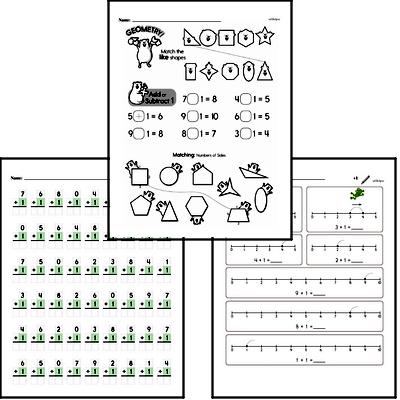 Addition - Addition and Patterns of 1 More Workbook (all teacher worksheets - large PDF)