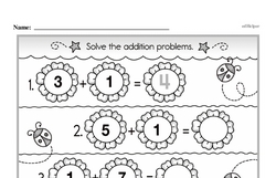 Kindergarten Addition Worksheets - Addition and Patterns of 1 More Worksheet #10