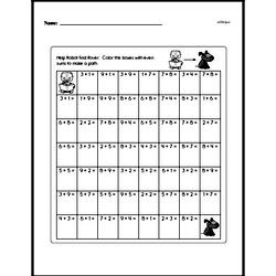 One Digit within 20 addition puzzle maze.