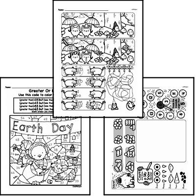 Data - More or Less Mixed Math PDF Workbook for Kindergarten