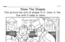 Kindergarten Geometry Worksheets - 2D Shapes Worksheet #8