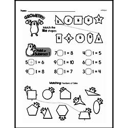 Kindergarten Geometry Worksheets - 2D Shapes Worksheet #1