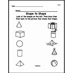 Kindergarten Geometry Worksheets - 3D Shapes | edHelper.com