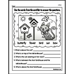 Kindergarten Geometry Worksheets - Describing Position Worksheet #1