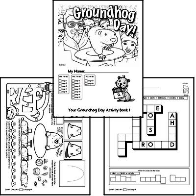 Kindergarten Groundhog Day Worksheets Activity Book (more challenging)