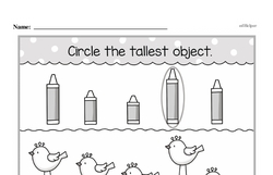 Kindergarten Measurement Worksheets - Measurement and Comparisons Worksheet #34