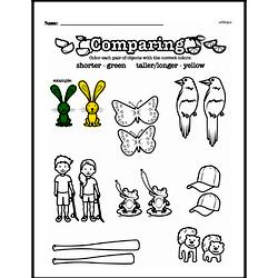 Kindergarten Measurement Worksheets - Measurement and Comparisons Worksheet #1