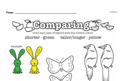 Kindergarten Measurement Worksheets - Measurement and Comparisons Worksheet #1