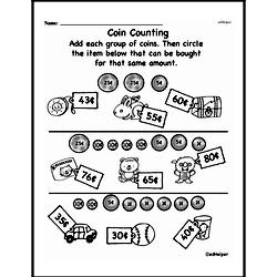 Kindergarten Money Math Worksheets - Quarters Worksheet #2