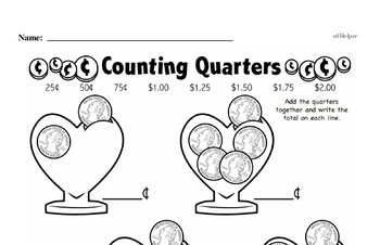 Money Math - Quarters Workbook (all teacher worksheets - large PDF)