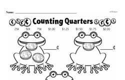 Kindergarten Money Math Worksheets - Quarters Worksheet #6
