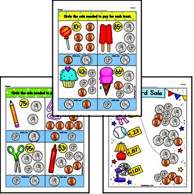 Kindergarten Money Math Worksheets Worksheet #1